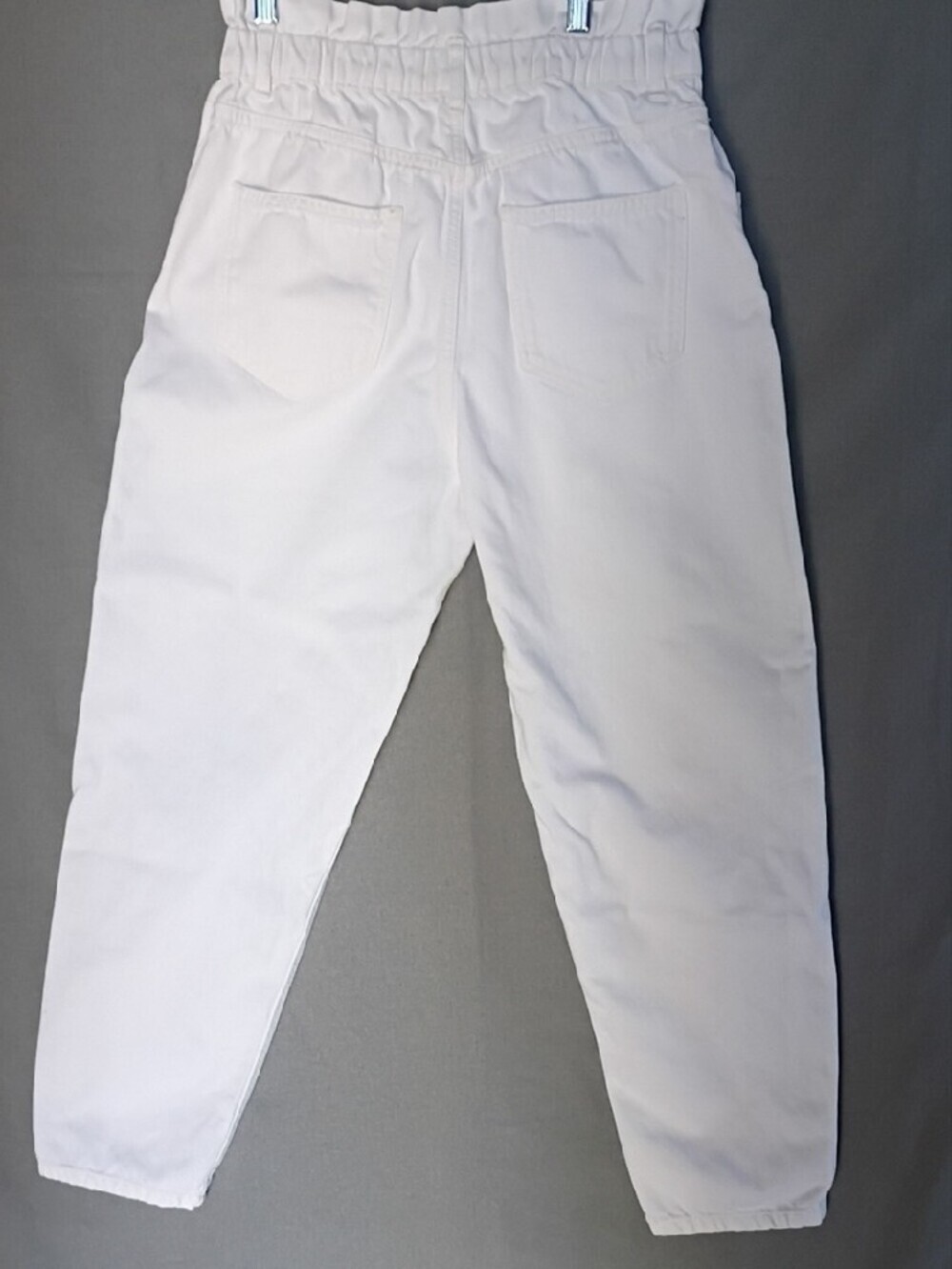 Zara Women's Paperbag White Jeans Elastic Waist Size S - Picture 7 of 10